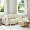 3-Vietis Sofa Smėlio 220 cm Lino mišinio audinys