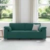 3-Vietis Sofa Tamsiai žalia 220 cm audinys
