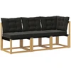 Lauko vidurinė ir kampinė sofa 3 vnt. 3 vietos
