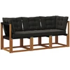 3 vnt. Lauko vidurinė ir kampinė sofa Natūrali