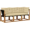 3 vnt. Lauko vidurinė ir kampinė sofa Natūrali