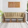 3 vnt. Lauko vidurinė ir kampinė sofa Natūrali