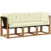 3 vnt. Lauko vidurinė ir kampinė sofa Natūrali