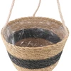 Hanging Plant Pot 3 vnt. Natūrali ir juoda Ø26 x 19 cm
