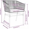 Lauko baldų komplektas Sodo valgomojo komplektas su pagalve 5 pcs Juoda