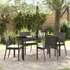 Lauko baldų komplektas Sodo valgomojo komplektas 5 pcs Ruda ir juoda PE ratanas