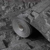 3D akmens tapetai Juoda 10 x 0,53 m Nekvėpuojantis audinys