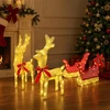 3D kalėdinis elnias su rogėmis LOVIISA 3 vnt. 160 LED
