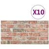 Sienų plokštės 10 pcs Raudona 100 x 50 cm EPS putos