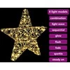 3D žvaigždė 50 LED Šilta balta 55 x 52.5 x 9 cm Ratanas
