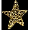3D žvaigždė su 50 LED Šilta balta 55 x 52.5 x 9 cm Ratanas