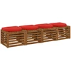 4 dalių sėdynės pagalvėlės 4 vnt. 100% poliesteris Raudona