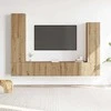 TV staliukas 4 dalių sieninis televizoriaus spintelės komplektas Artisan Oak