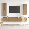 TV staliukas 4 dalių sieninis televizoriaus spintelės komplektas Artisan Oak