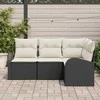 Lauko baldų komplektas Sodo Sofų Rinkinys 4 pcs Juoda poliratanas