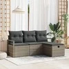 Lauko baldų komplektas Sodo Sofų Rinkinys su pagalve 4 pcs Pilka Poli ratanas