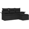 Sodo Sofų Rinkinys su pagalve 4 pcs Juoda Poli ratanas