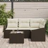 Lauko baldų komplektas Sofos komplektas su pagalve 5 pcs Ruda poliratanas