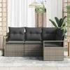 Lauko baldų komplektas Sofos komplektas 4 pcs Pilka poliratanas