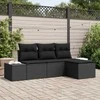 Sodo Sofų Rinkinys su pagalve su saugykla 4 pcs Juoda