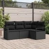 Lauko baldų komplektas Sofos komplektas 4 pcs Juoda poliratanas