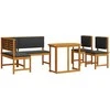 Lauko baldų komplektas Sodo suolelių komplektas 4 pcs Ruda Kietos akacijos mediena