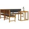 Lauko baldų komplektas Sodo suolelių komplektas 4 pcs Ruda Kietos akacijos mediena