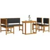 Lauko baldų komplektas Sodo suolelių komplektas 4 pcs Ruda Kietos akacijos mediena