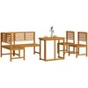 Lauko baldų komplektas Sodo suolelių komplektas 4 pcs Ruda akacijos medienos masyvas