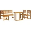 Lauko baldų komplektas Sodo suolelių komplektas 4 pcs Ruda akacijos medienos masyvas