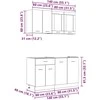Virtuvės spintelių komplektas Lyon 4 pcs Rūkyta ąžuolas