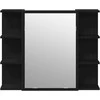 Vonios baldų rinkinys su lentyna 4 pcs Juoda 30 x 30 x 179,5 cm