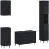 4 dalių vonios spintelių komplektas HAARLEM Juoda