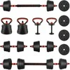 4-in-1 hantelių rinkinys 30kg Juoda ir raudona