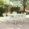 Sodo valgomojo komplektas 7 pcs Balta Aliuminis