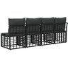 4 sėdimų vietų sodo sofa be rankų 4 pcs 4-Vietų skaičius Juoda