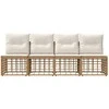4 sėdimų vietų sodo sofa be rankų 4 pcs 4-Vietų skaičius