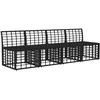 4 sėdimų vietų sodo sofa be rankų 4 pcs 4-Vietų skaičius Juoda