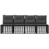 4 sėdimų vietų sodo sofa be rankų 4 pcs 4-Vietų skaičius Juoda