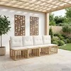 4 sėdimų vietų sodo sofa be rankų 4 pcs 4-Vietų skaičius