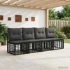4 sėdimų vietų sodo sofa be rankų 4 vnt. 4-Vietų skaičius Juoda