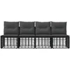 4 sėdimų vietų sodo sofa be rankų 4 vnt. 4-Vietų skaičius Juoda