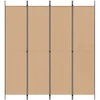 4-skydelis kambario skirstytuvas Smėlio 200 x 220 cm Audinys