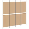 4-skydelis kambario skirstytuvas Smėlio 200 x 200 cm Audinys