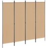 4-skydelis kambario skirstytuvas Smėlio 200 x 180 cm Audinys