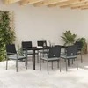 Lauko baldų komplektas Sodo valgomojo komplektas 7 pcs Juoda ir šviesiai pilka