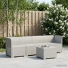 4 vietų sodo sofa pintinės išvaizdos PP Balta