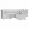 4 vietų sodo sofa pintinės išvaizdos PP Balta