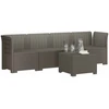 4 vietų sodo sofa pintinės išvaizdos PP Šviesiai pilka