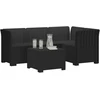 4 Vietų Sodo Sofa Ratanų Imitacija PP Antracito